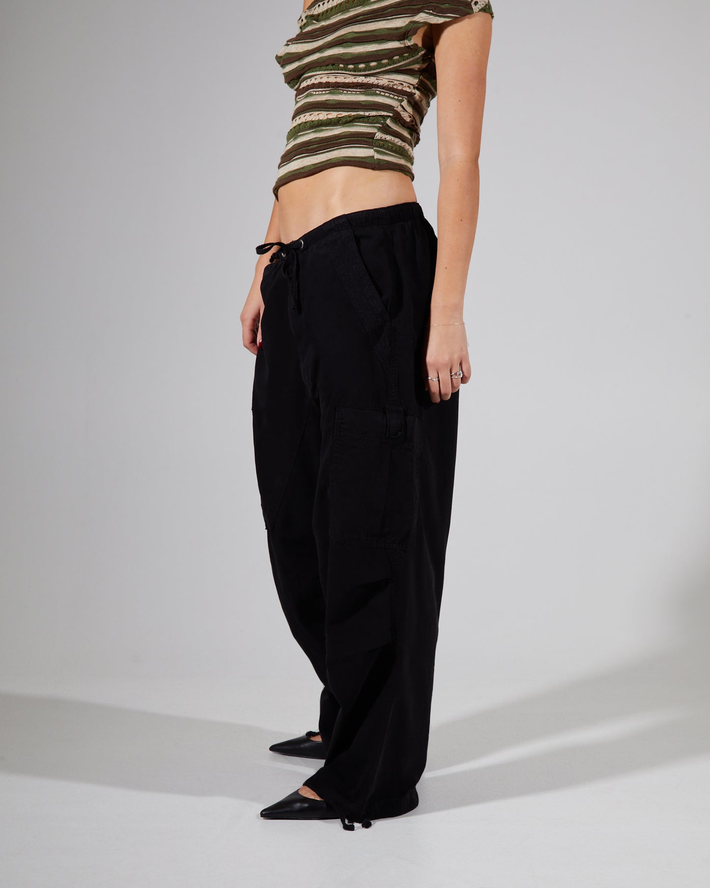 Parachute Cargo Pants Black