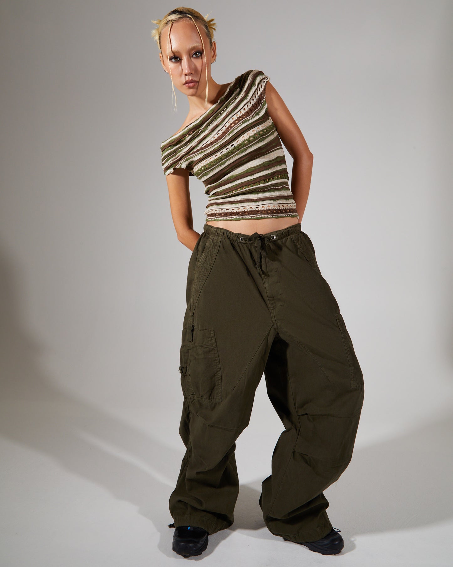 Parachute Cargo Pants Khaki