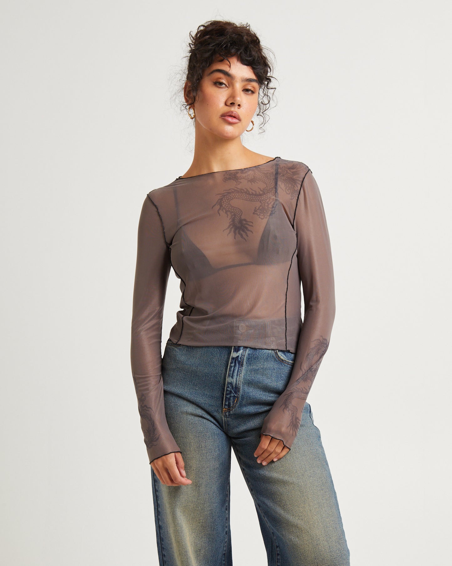 Akio Mesh Long Sleeve Top