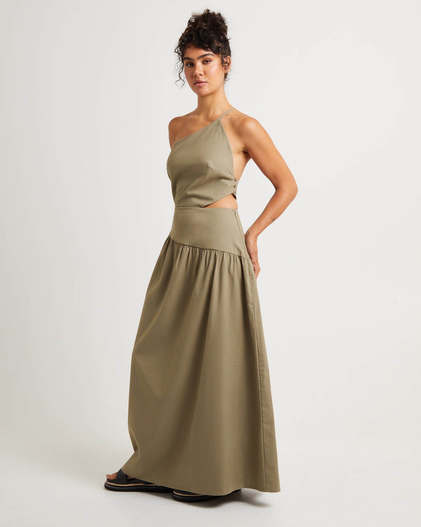 Luna One Shoulder Cut Out Maxi Dress