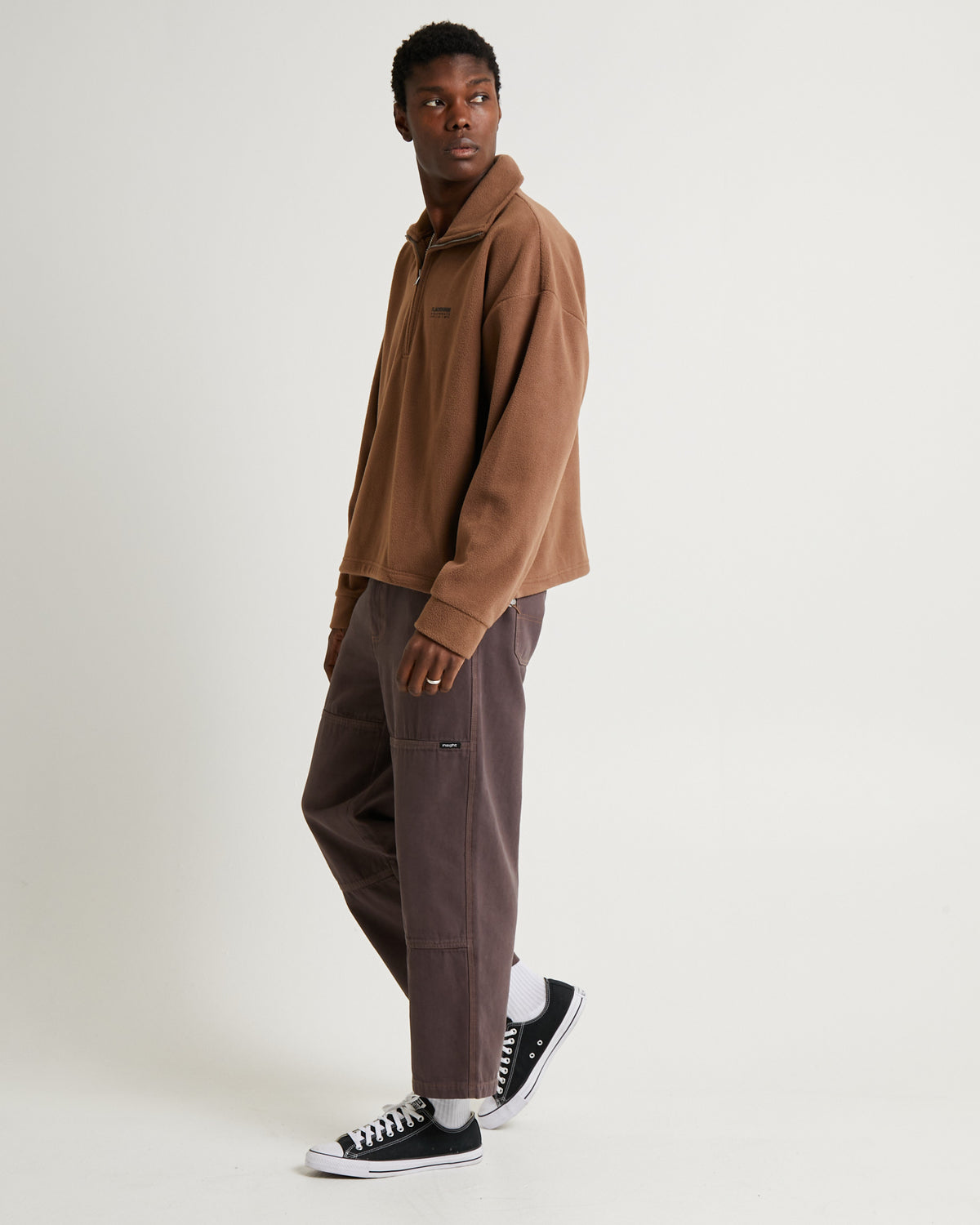 Seeka Polar Fleece Quarter Zip BROWN