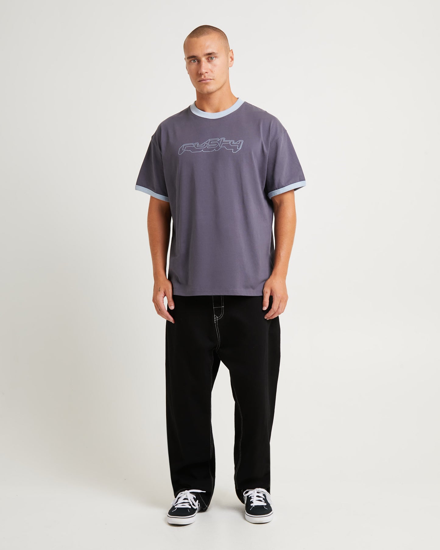 Cypher Short Sleeve Ringer T-Shirt Coal