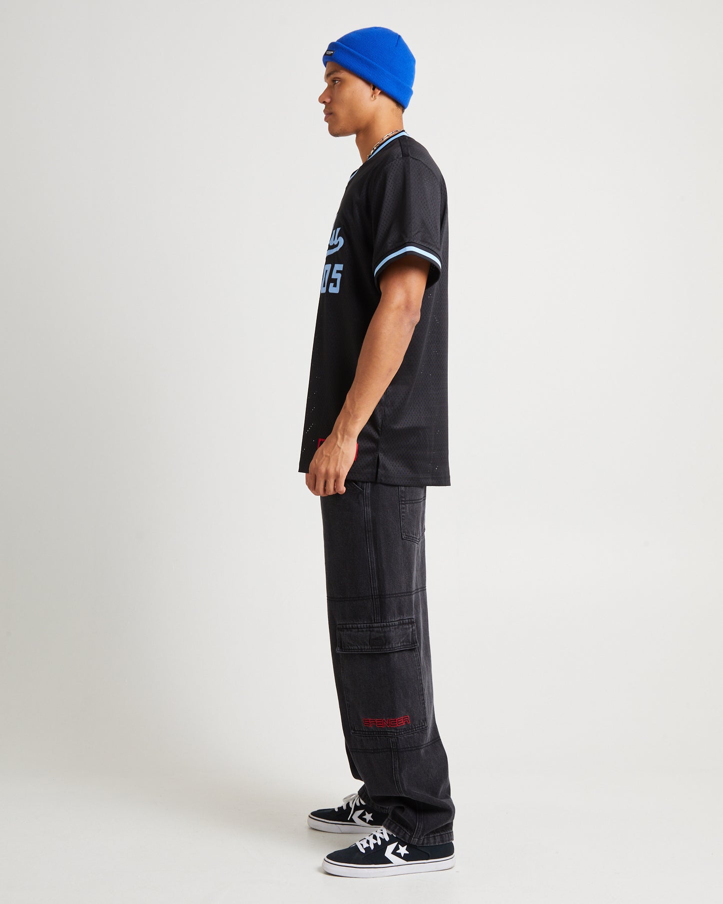Varsity Mesh Short Sleeve T-Shirt Navy