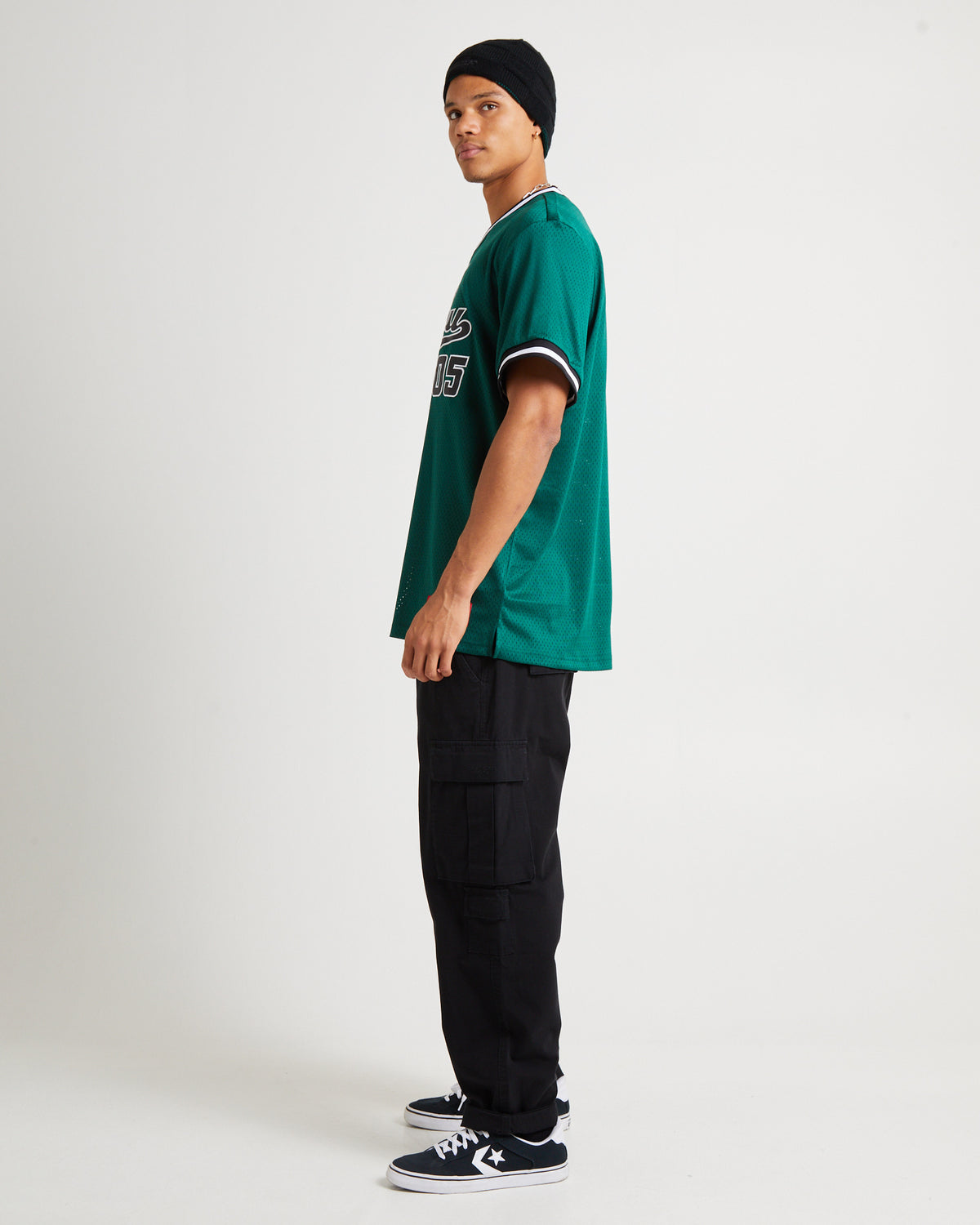 Varsity Mesh T-Shirt Dark Green DARK GREEN