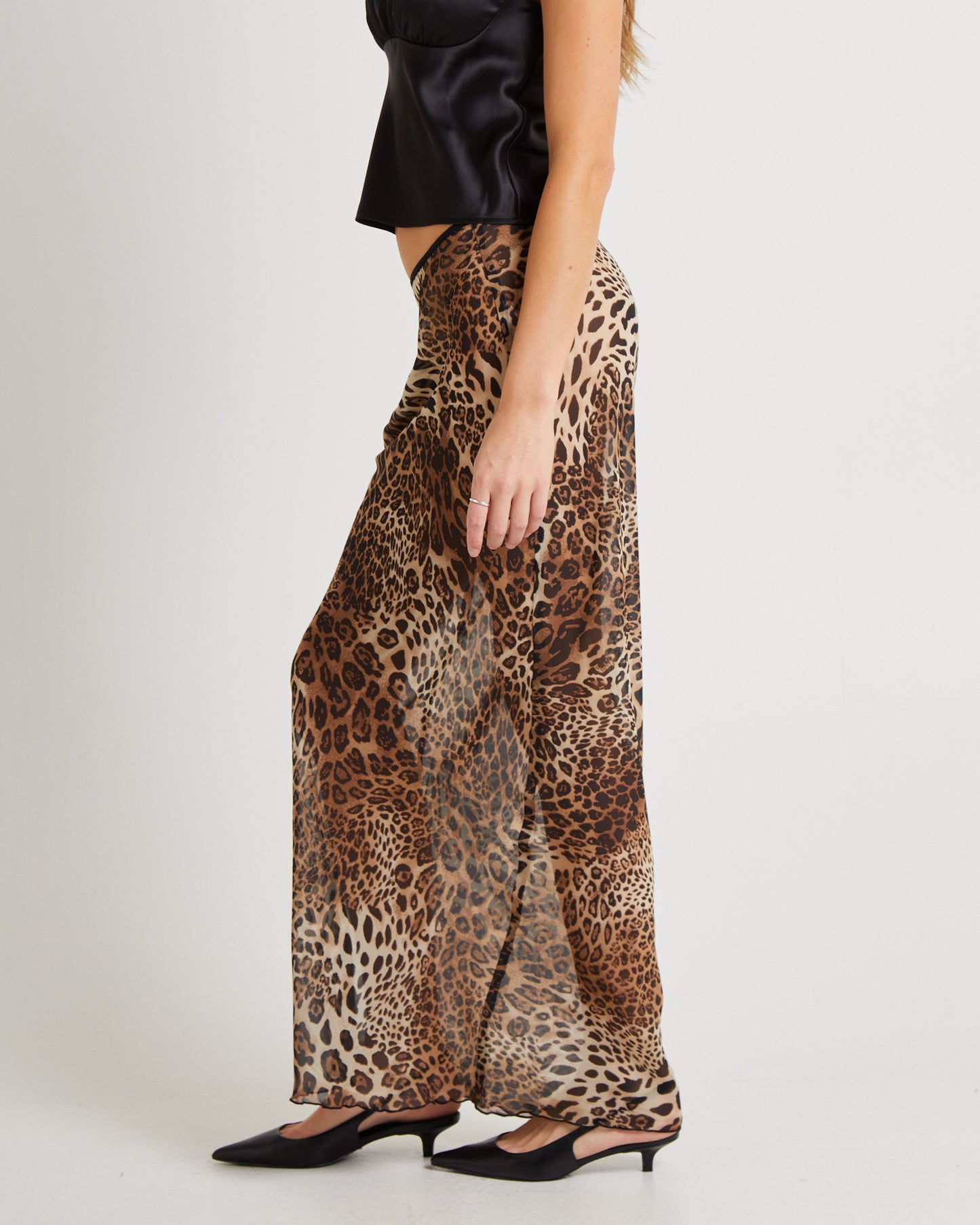 Alora Leopard Slip Maxi Skirt