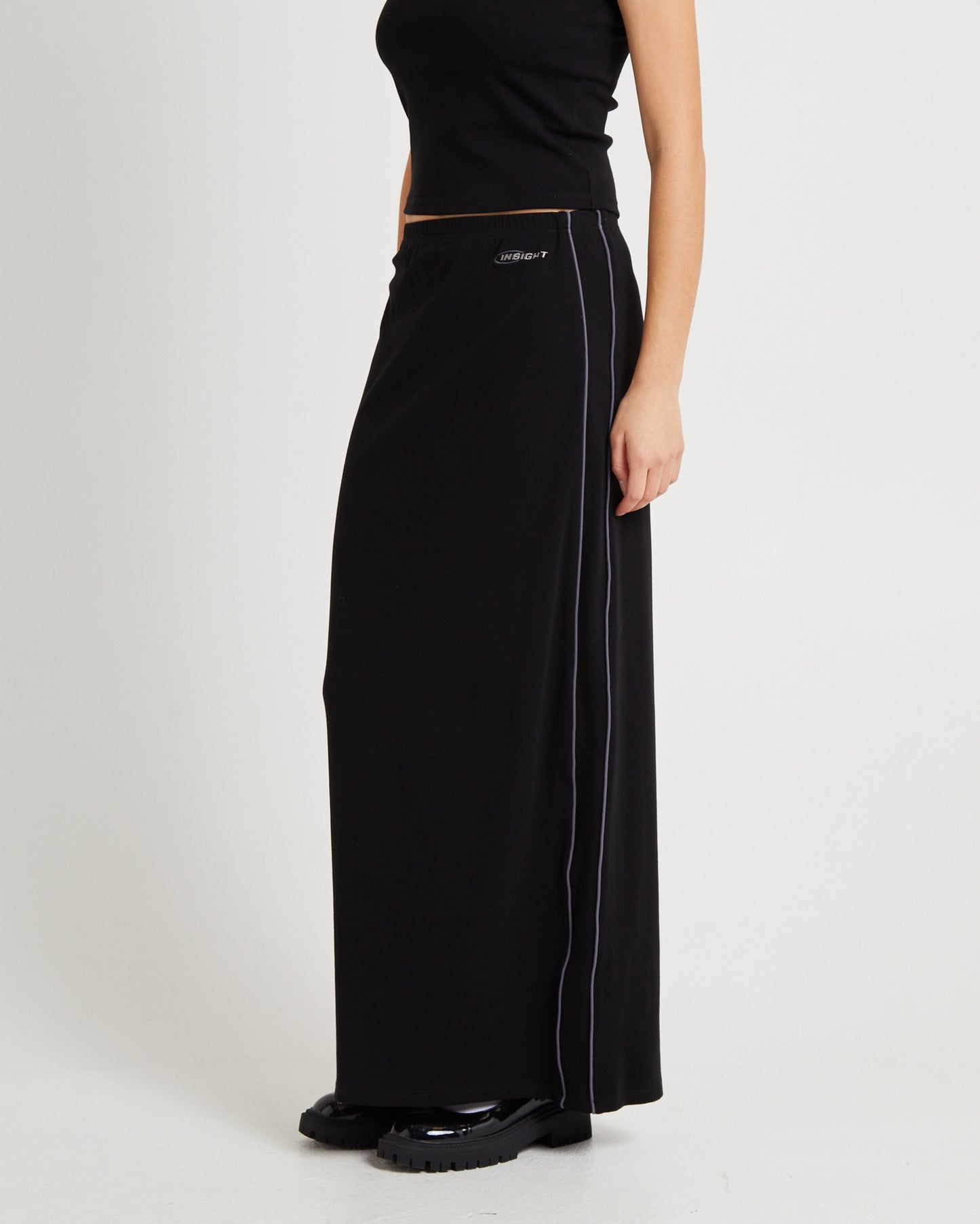 Pitch Piped Maxi Jersey Skirt