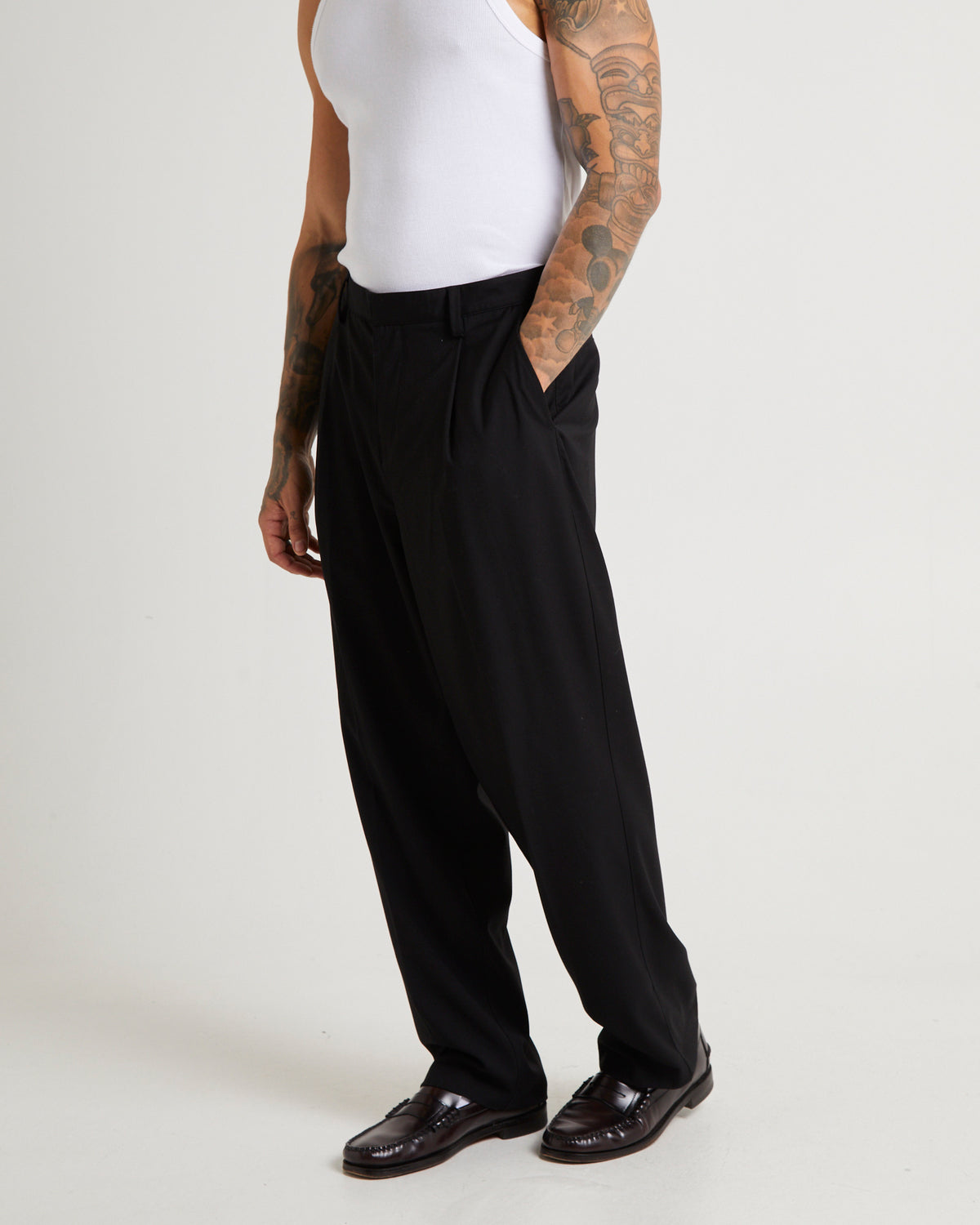 Blade Pleated Trouser BLACK