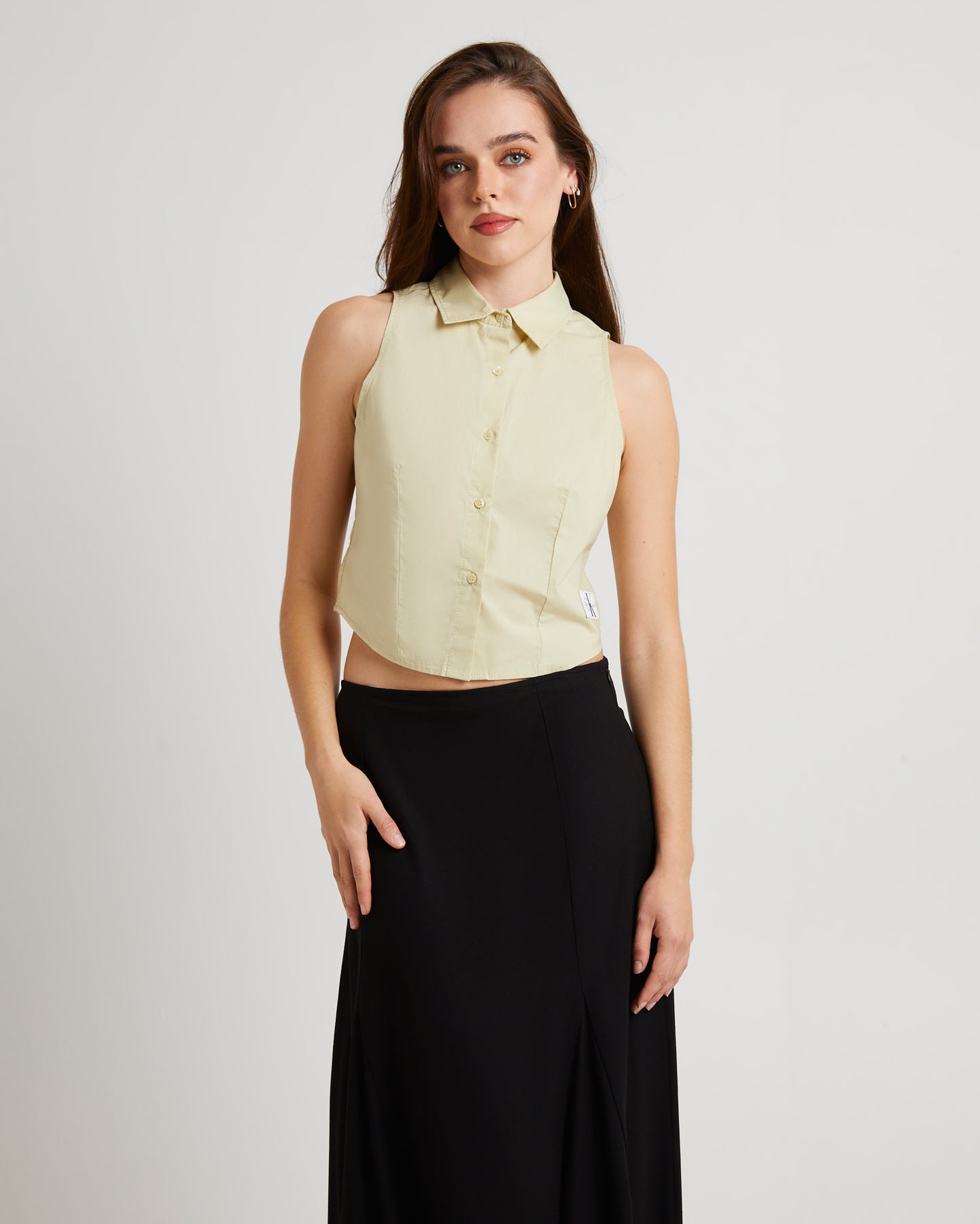 Cotton Poplin Sleeveless Shirt