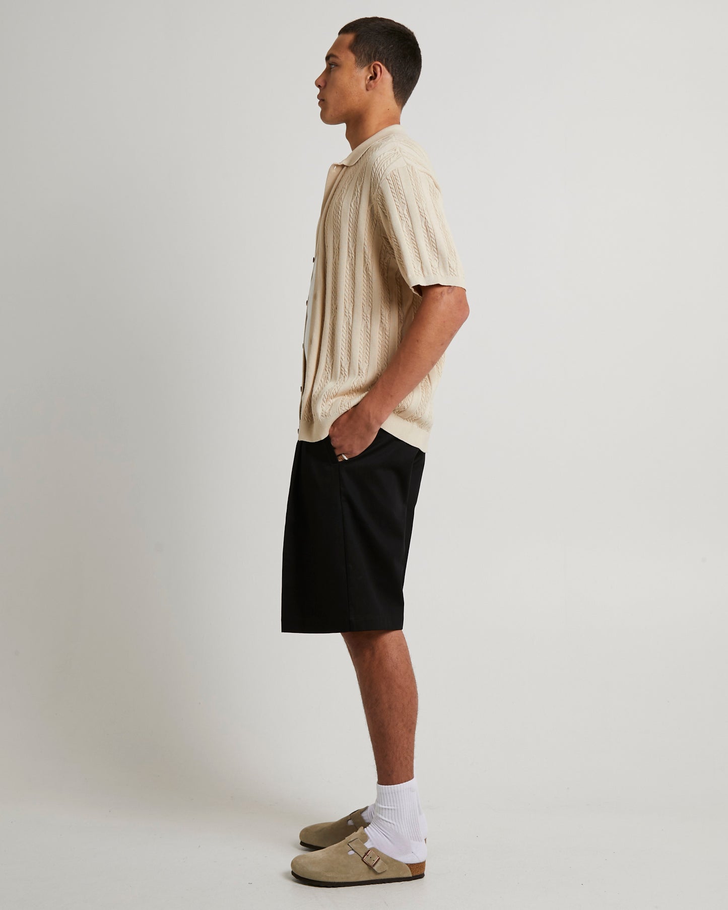 Santis Short Sleeve Cable Knit Shirt