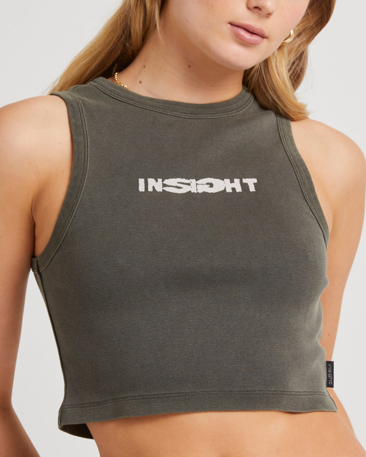 Blur Rib Tank CHARCOAL