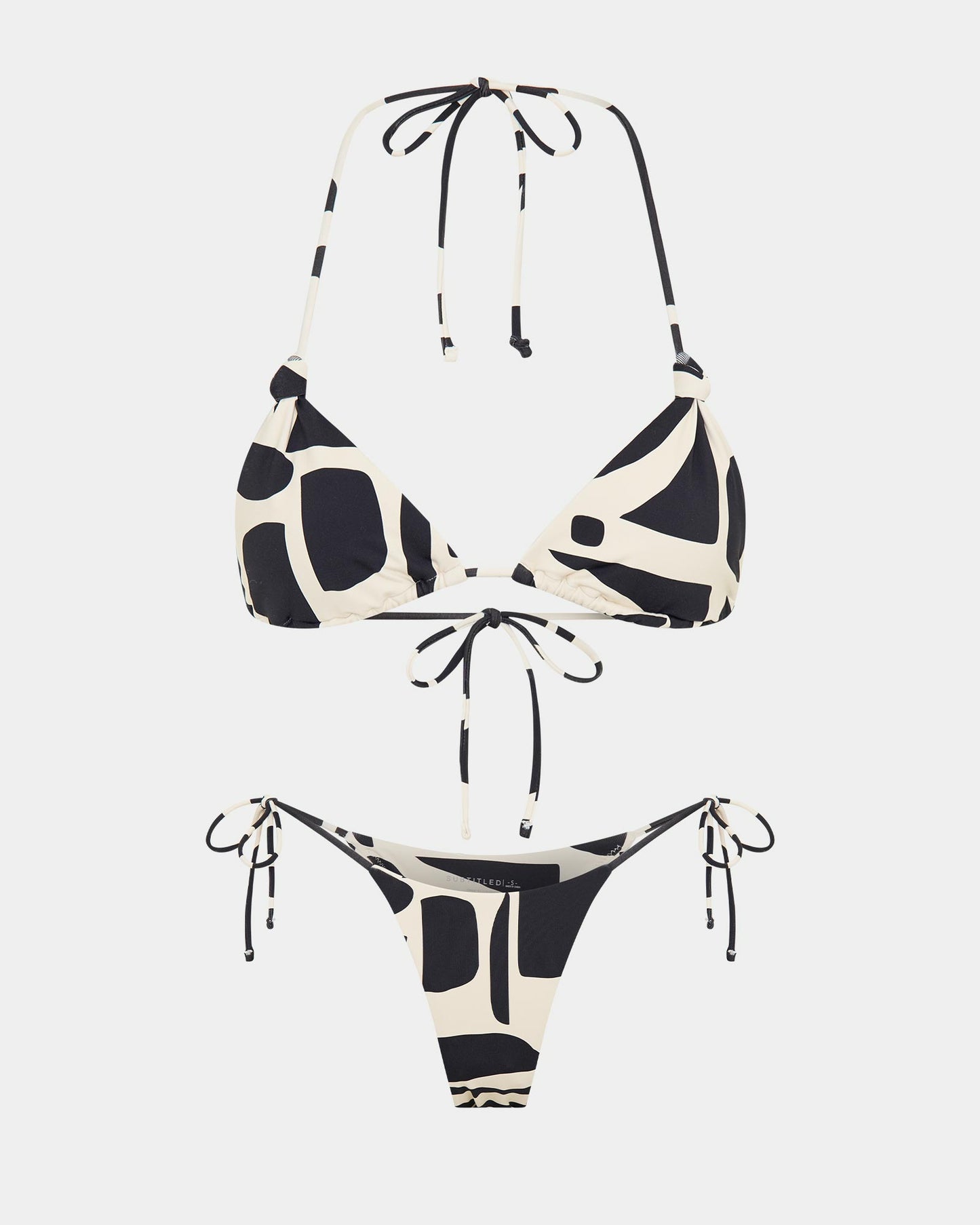 Bindi Contrast Knot Halter Bikini Set