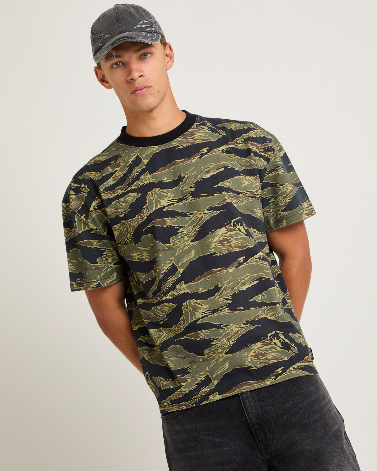 Tiger Camo Cropped T-Shirt MUTLI