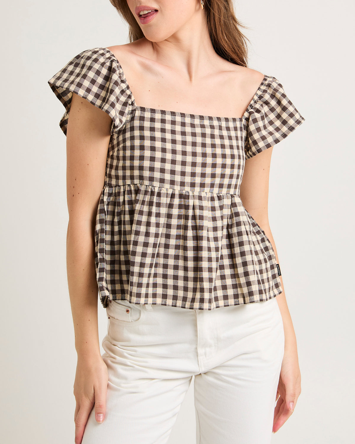 Gambet Check Top BLACK/SAND