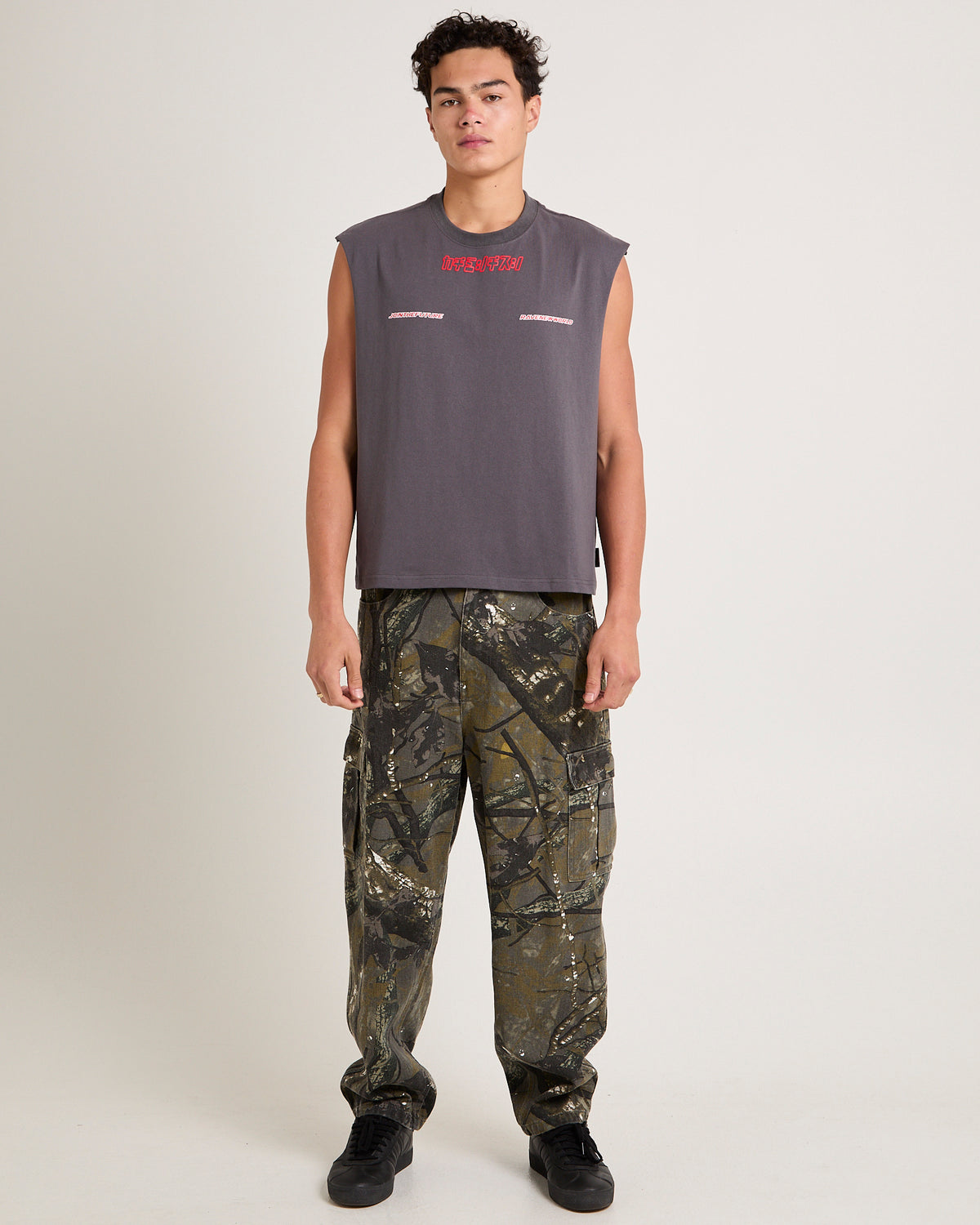 Raveworld Muscle Tank WASHED BLACK