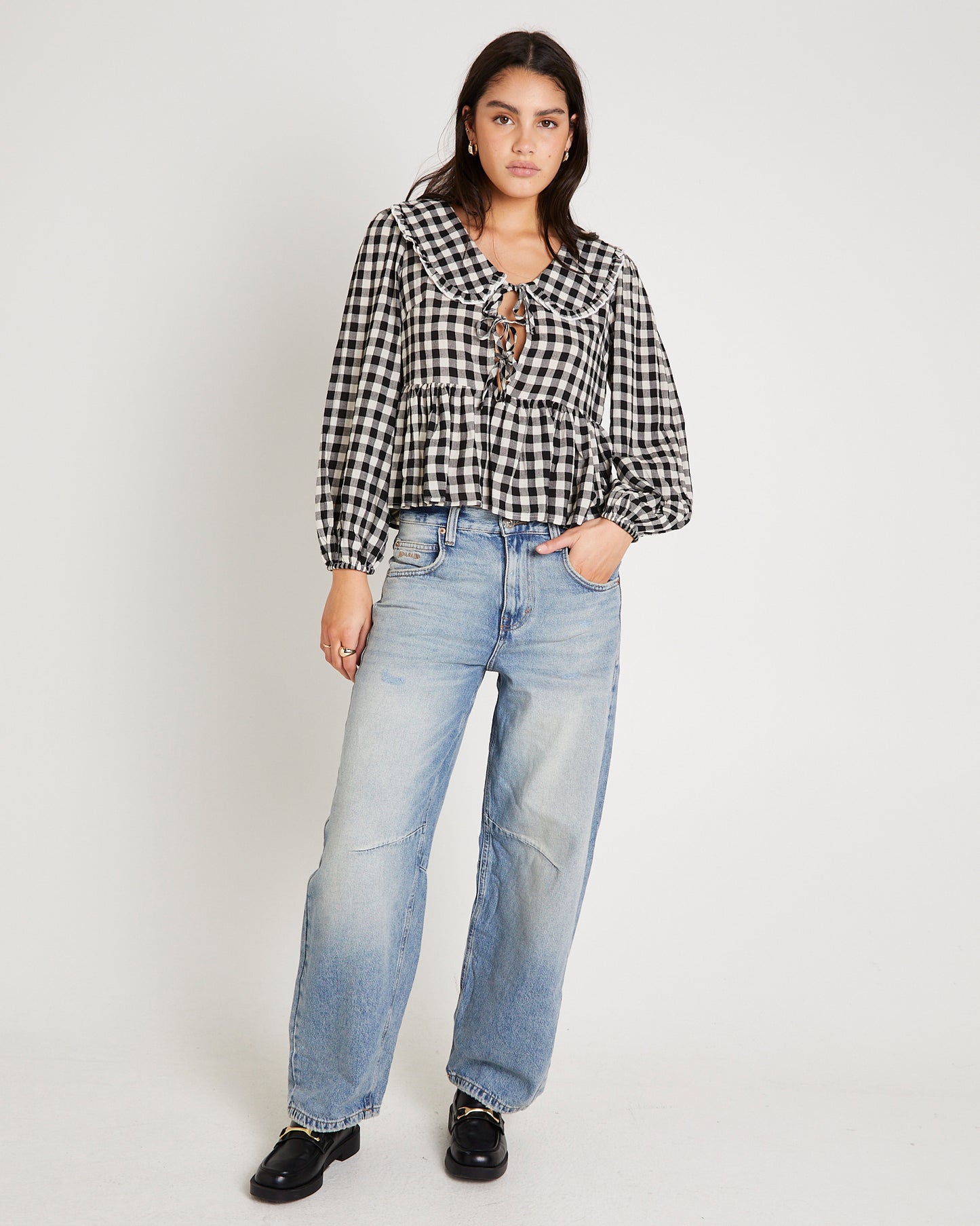 Picnic Gingham Collared Blouse