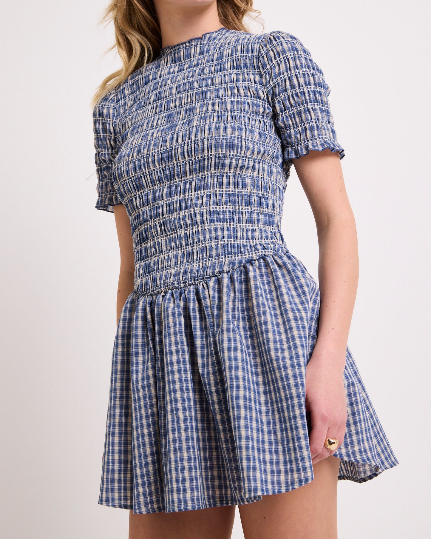 Bonnie Shirred Bubble Mini Dress