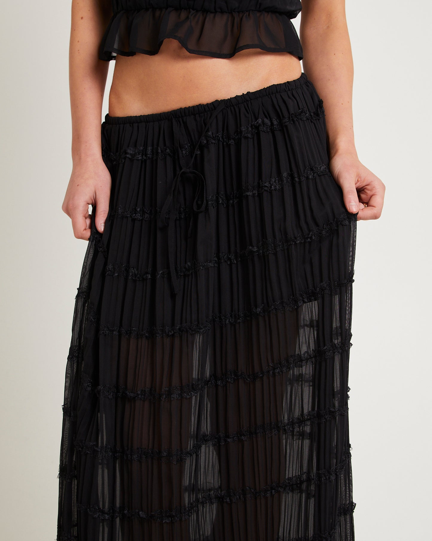 Alda Shirred Maxi Skirt