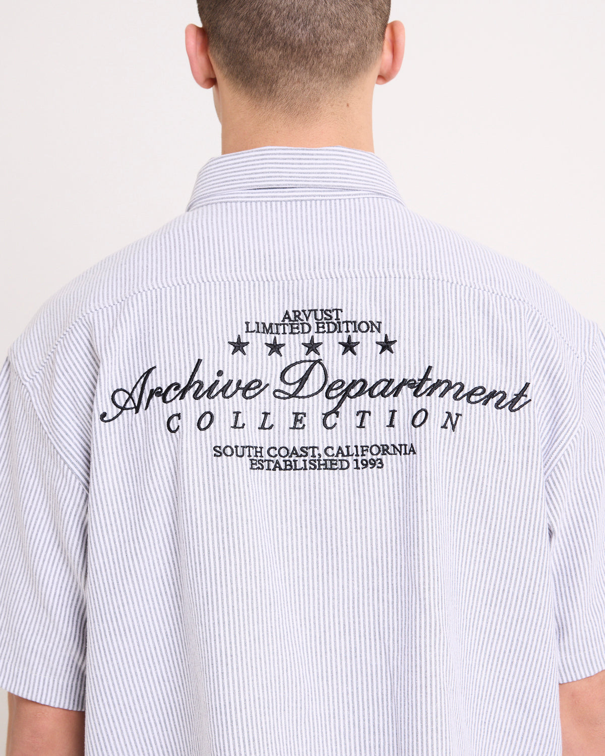 Archive Cropped Short Sleeve Shirt CHARCOAL STRIPE