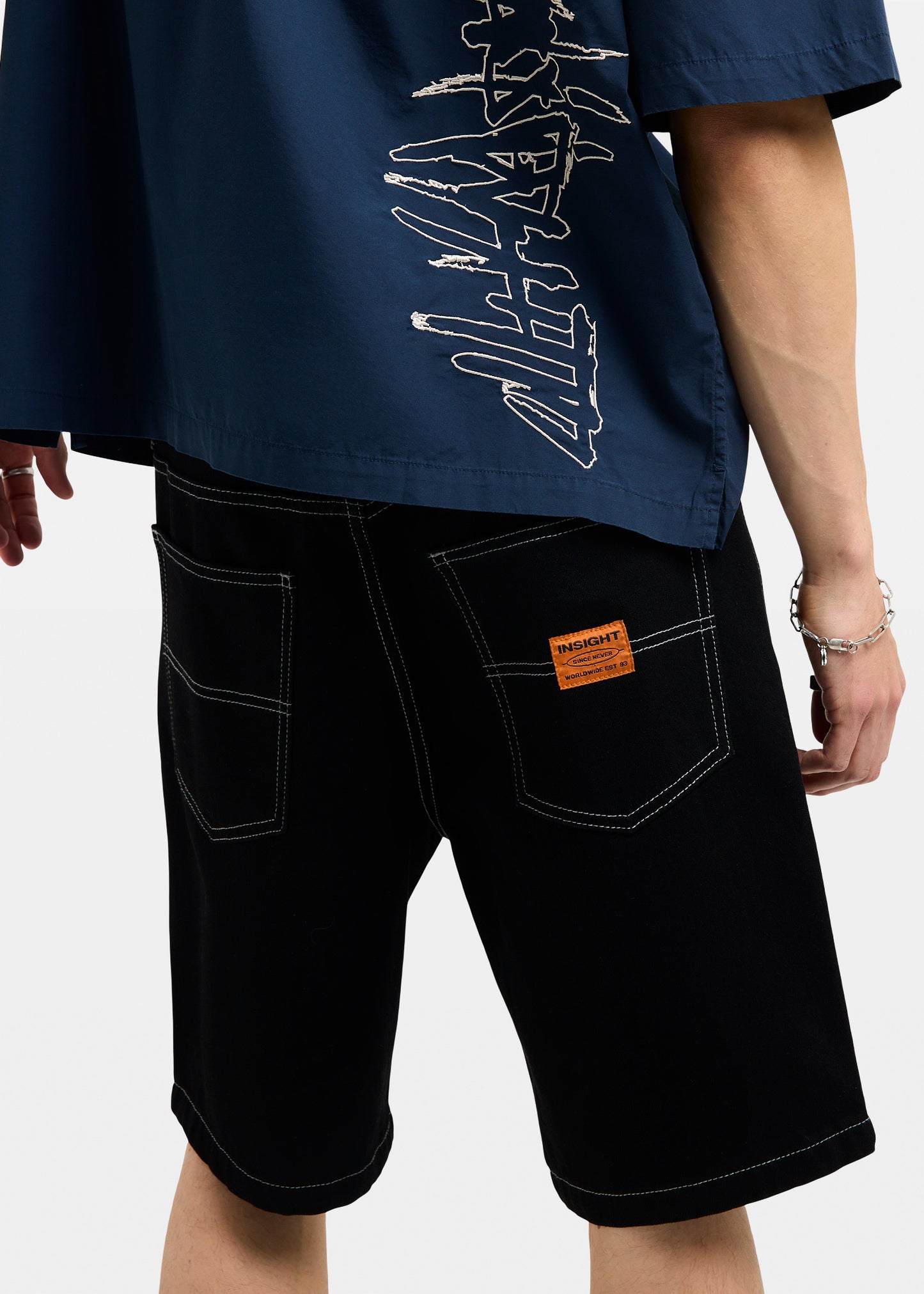 Knocker Contrast Stitch Jort