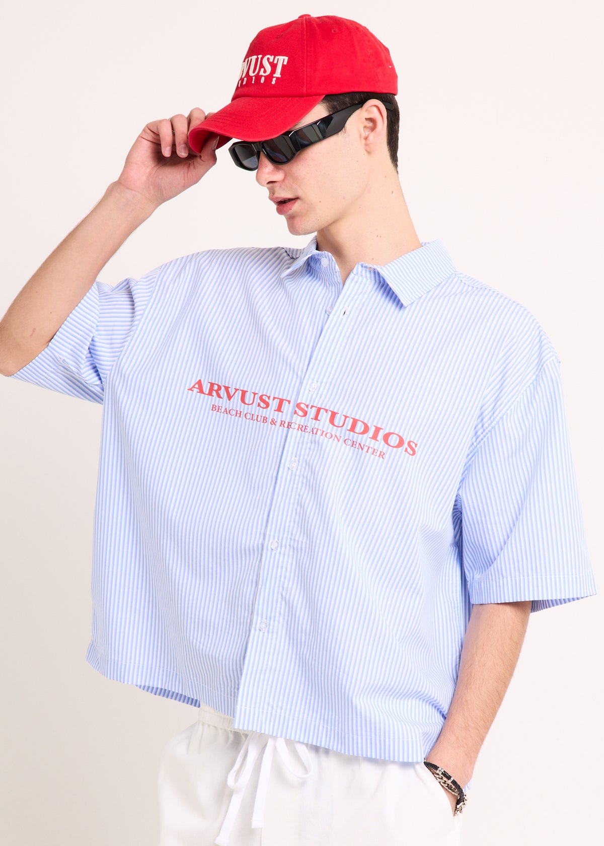 Everyday Cropped Short Sleeve Shirt BLUE