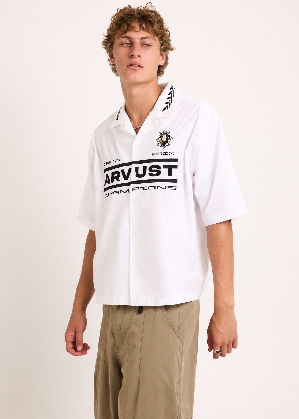 Grand Prix Short Sleeve Shirt WHITE