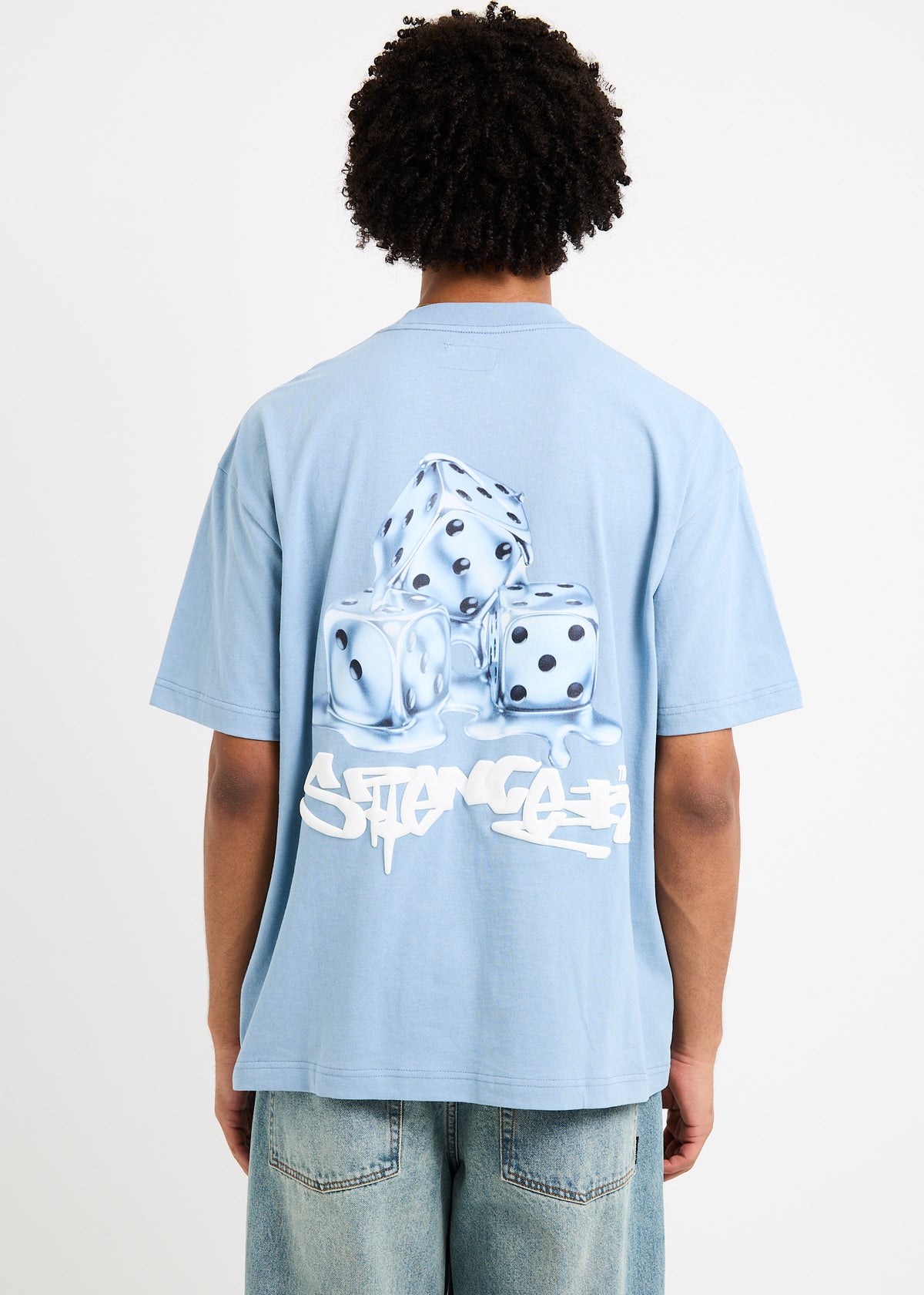 Diced Out T-Shirt WASHED BLUE