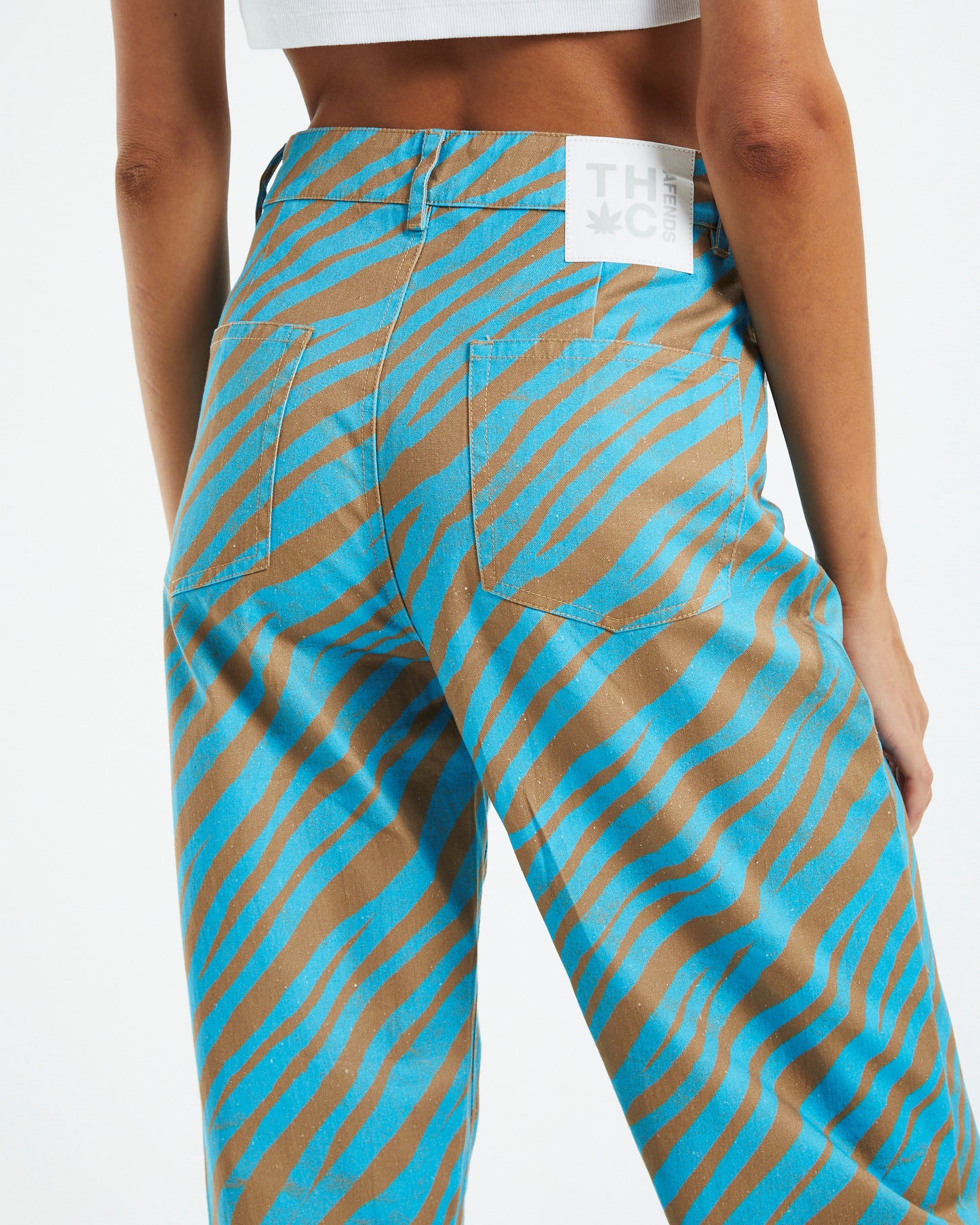 Adi Shelby Hemp Wide Leg Long Pants Blue Stripe