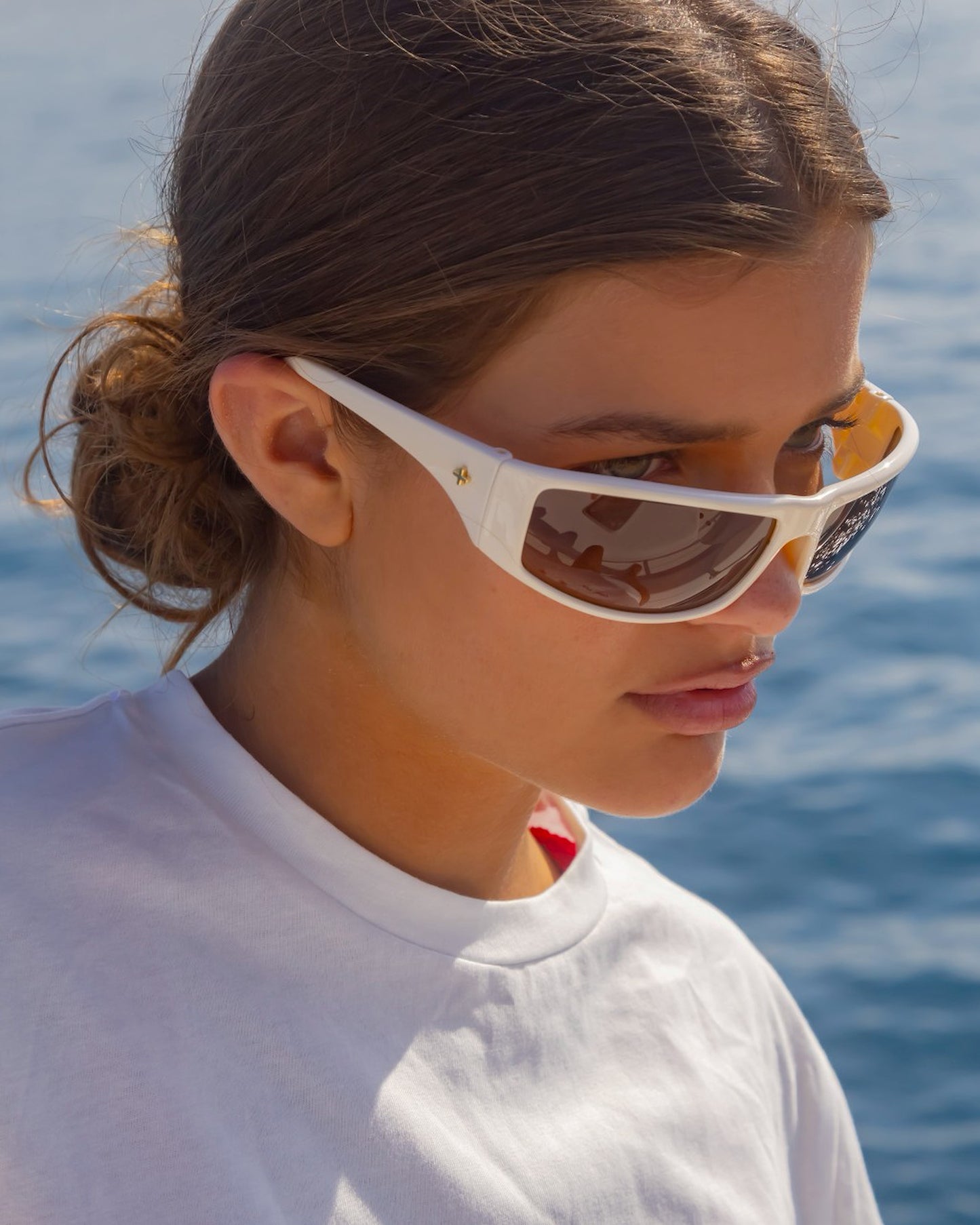 Tempo Sunglasses Ivory Brown Mono