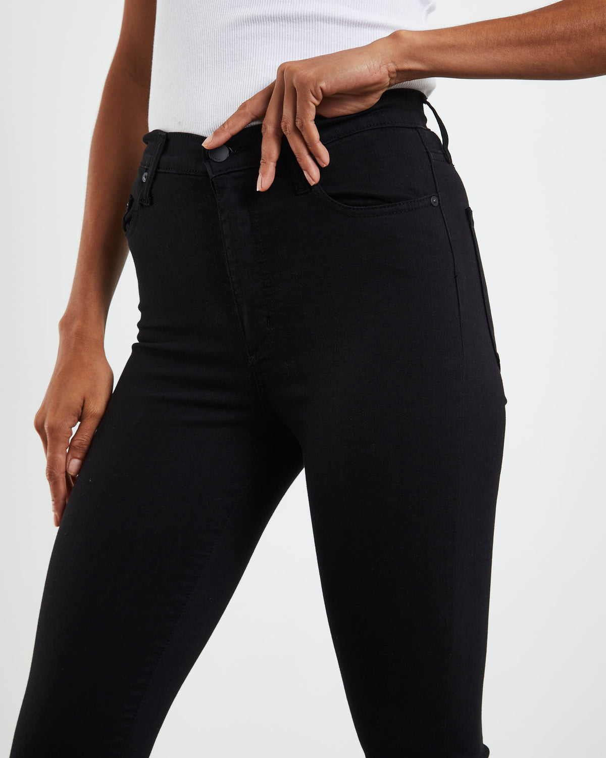 Siren Skinny Ankle Jeans Powder Black SOLID BLACK OVERDYE