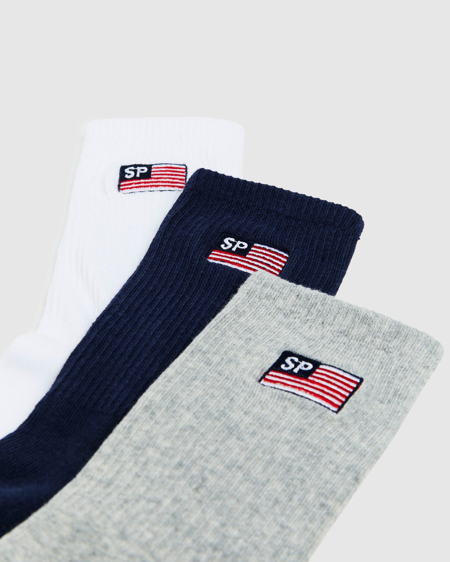 International Socks 3 Pack White/Grey/Navy
