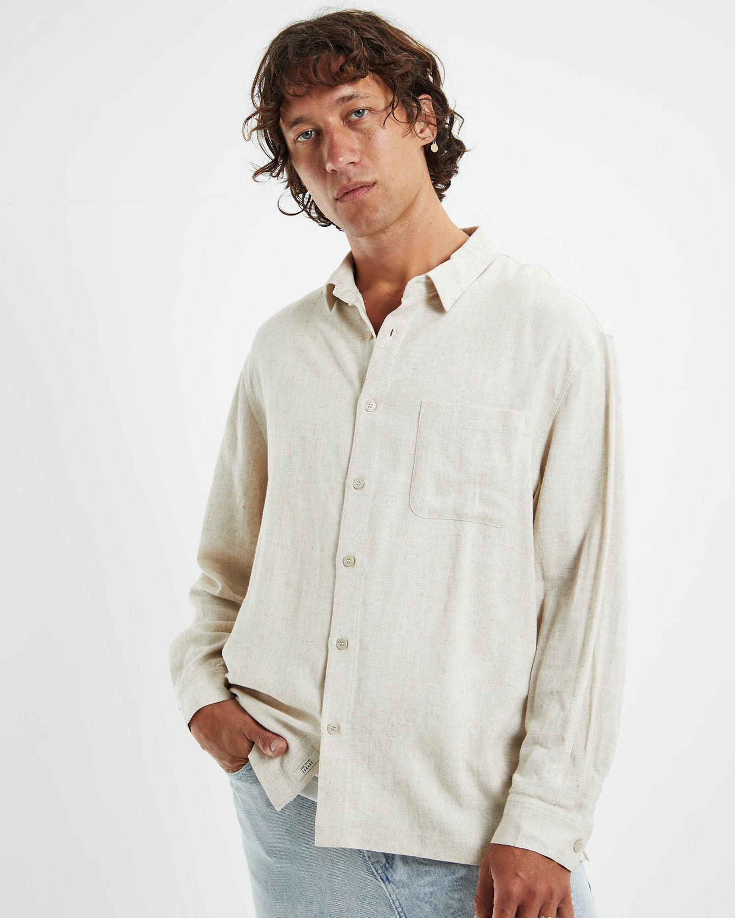 Harrison Linen Long Sleeve Shirt Natural