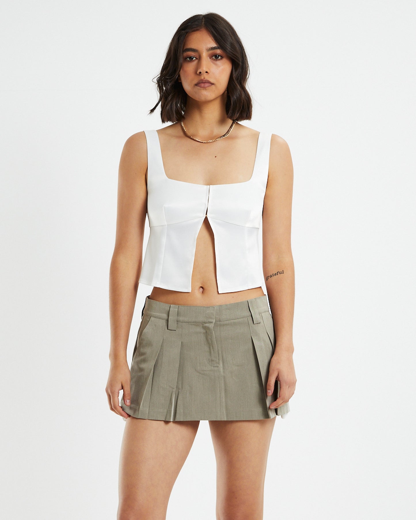 Stella Silky Corset Top Ivory