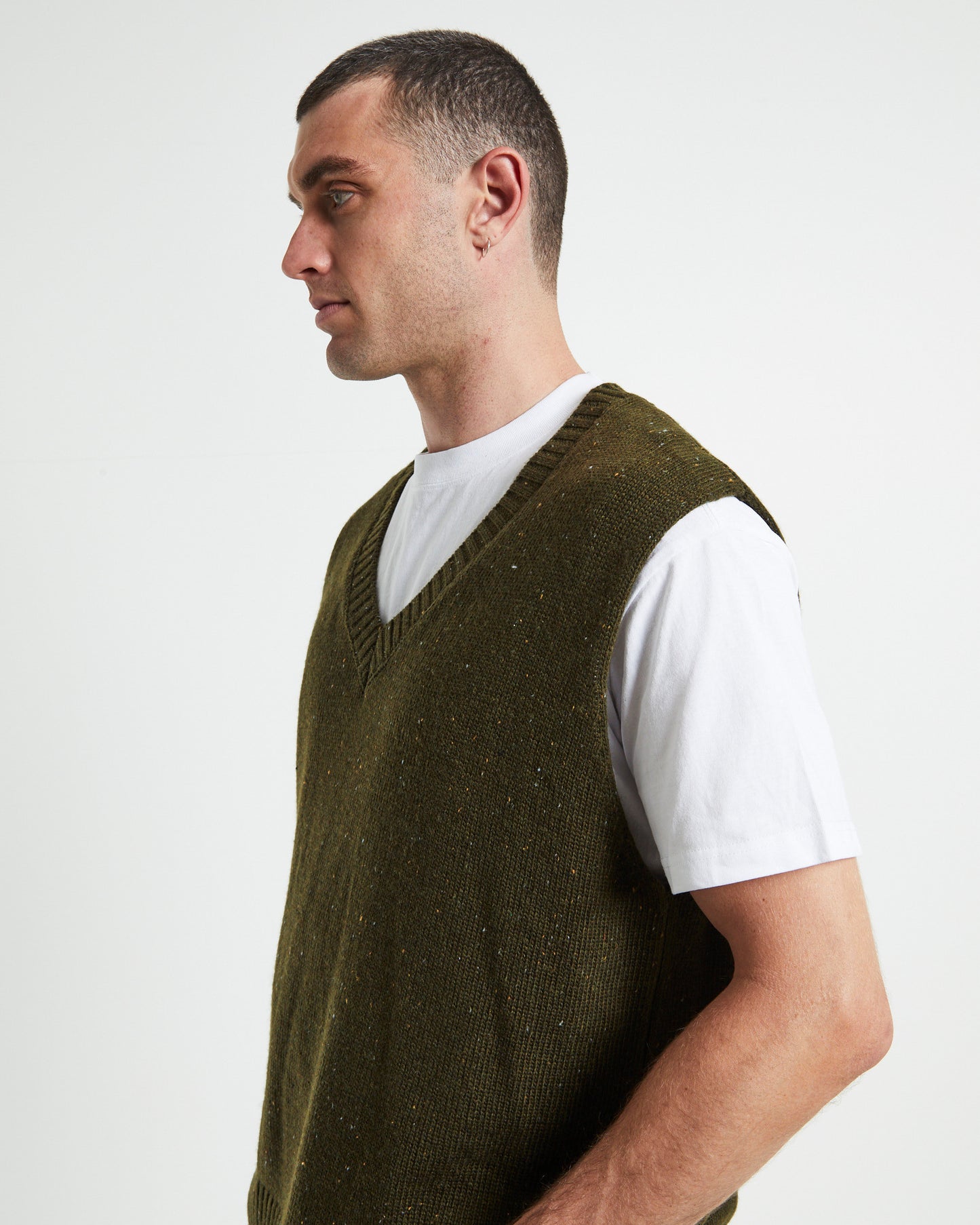 Sunday Knitted Box Vest Olive
