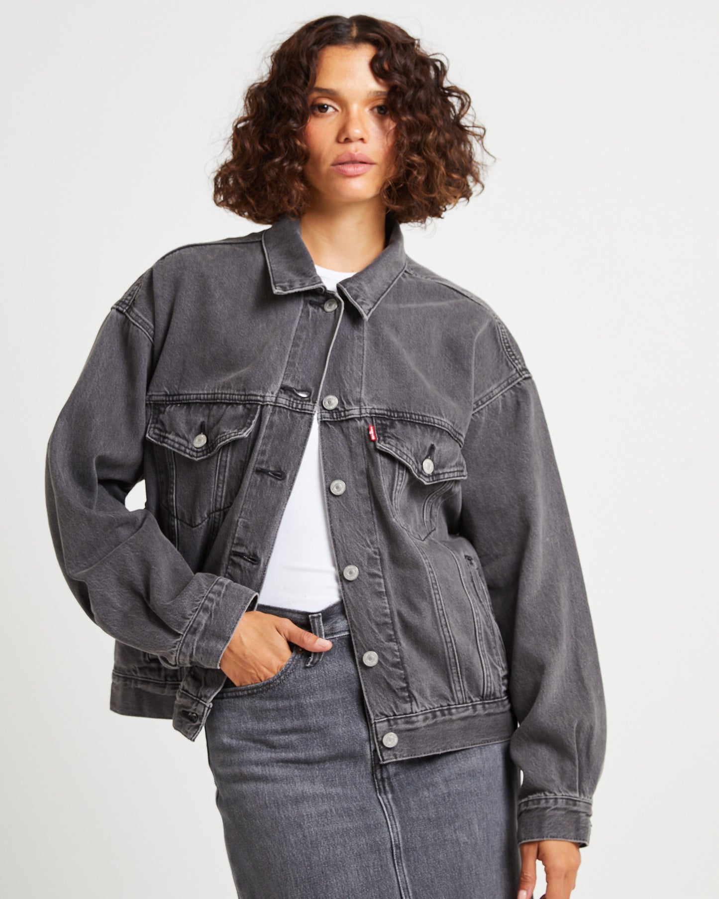 90s Denim Trucker Jacket Black