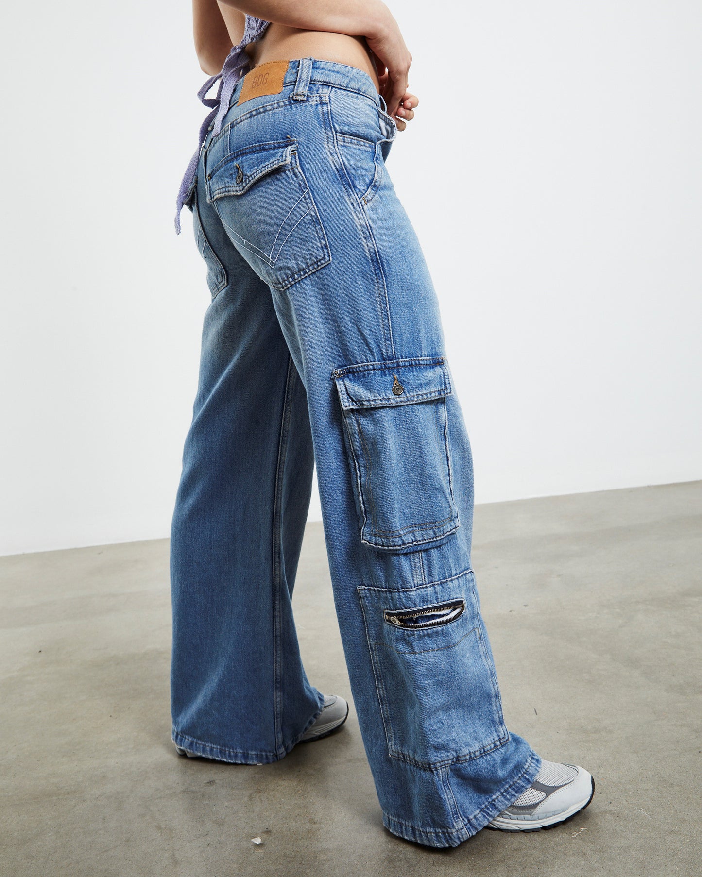 Low Rise Puddle Cargo Jeans