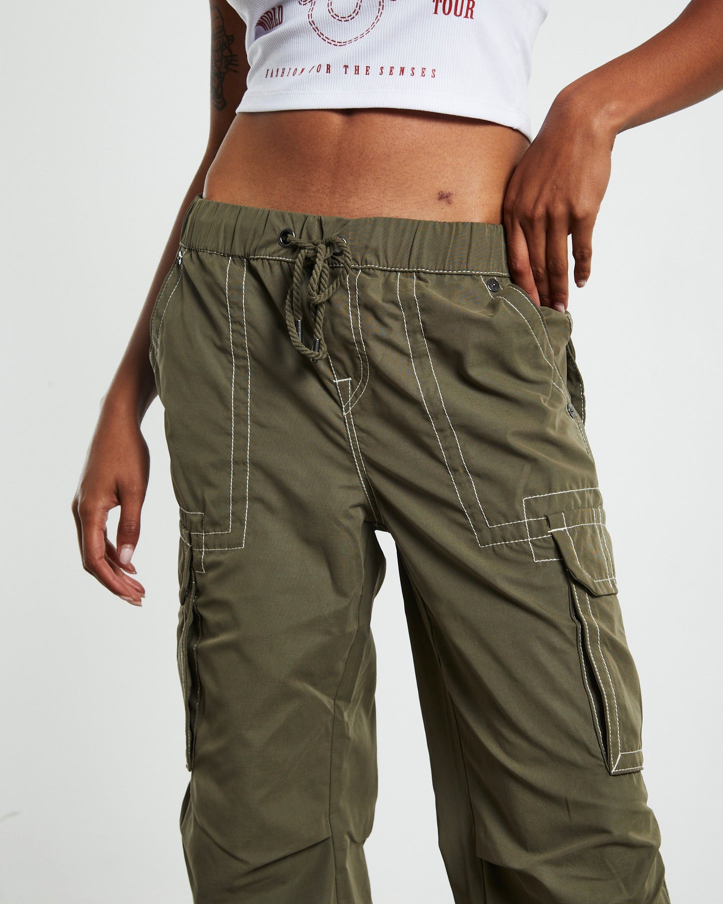 Bobbi Baggy Cargo Pants Kalamata Green