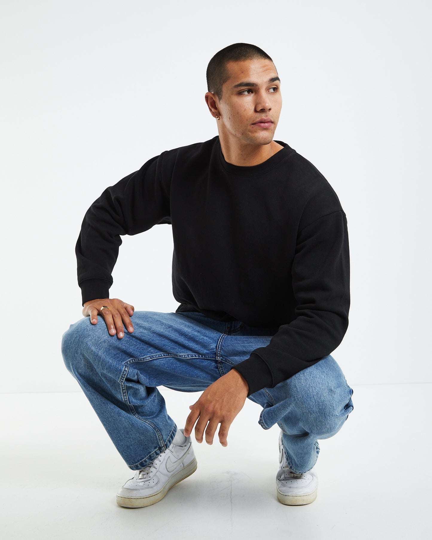 Crew Neck Jumper Black