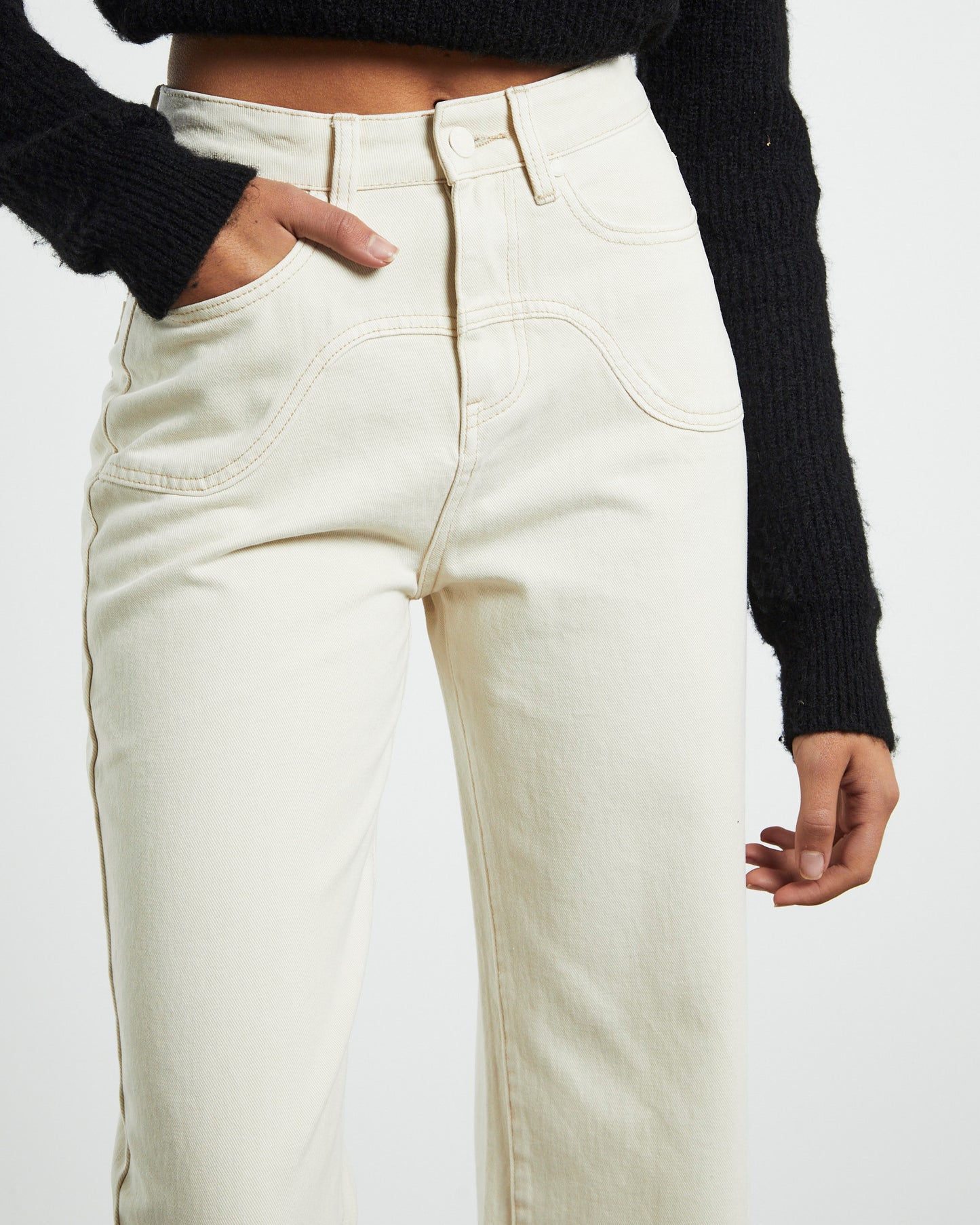 Clover Straight Leg Jeans Cream