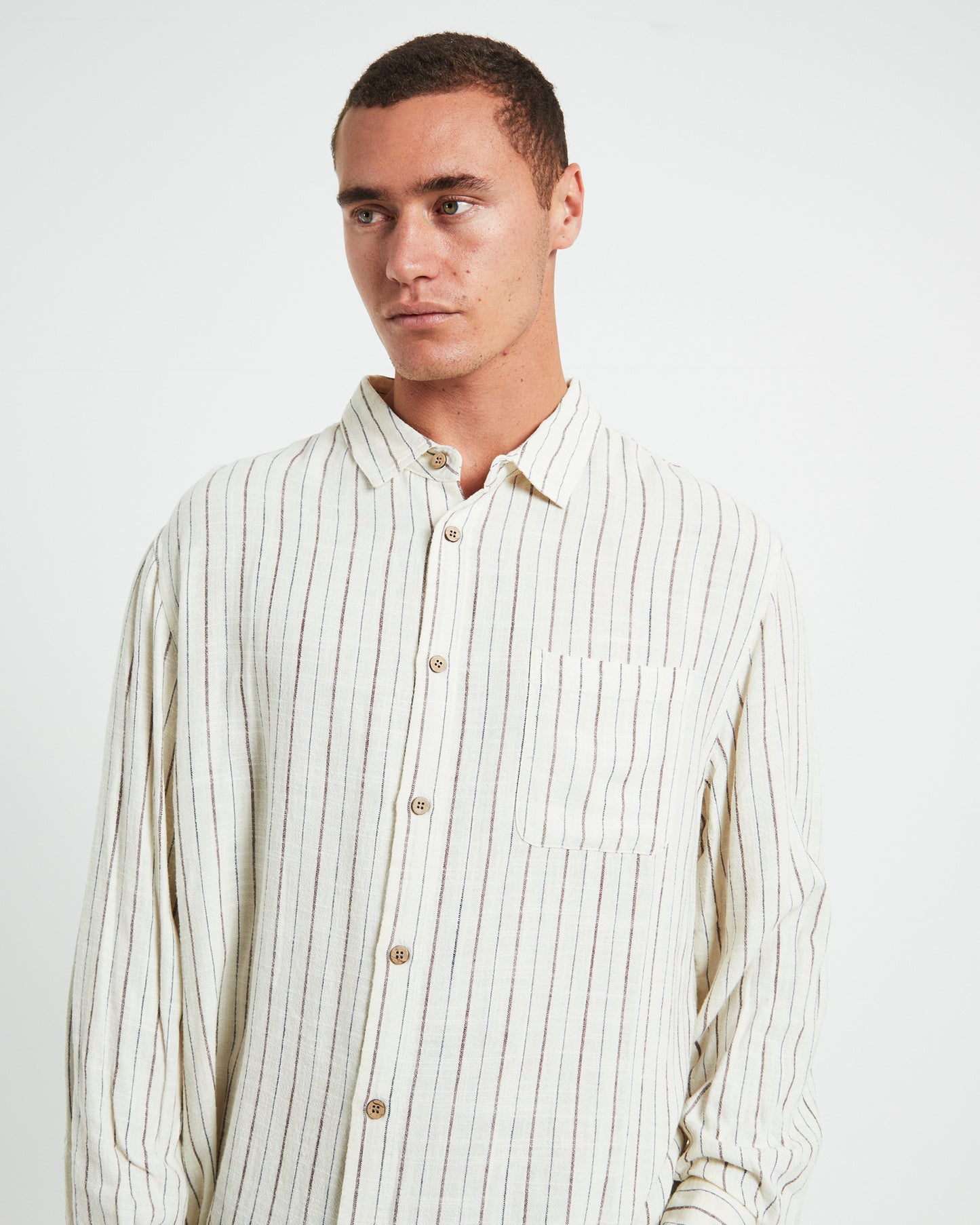 Tesky Linen Long Sleeve Shirt in Natural