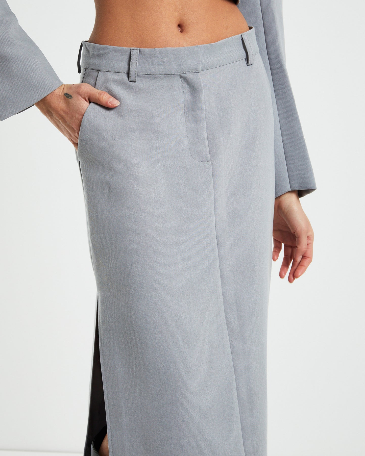 Myla Tailored Pencil Skirt Dove Grey