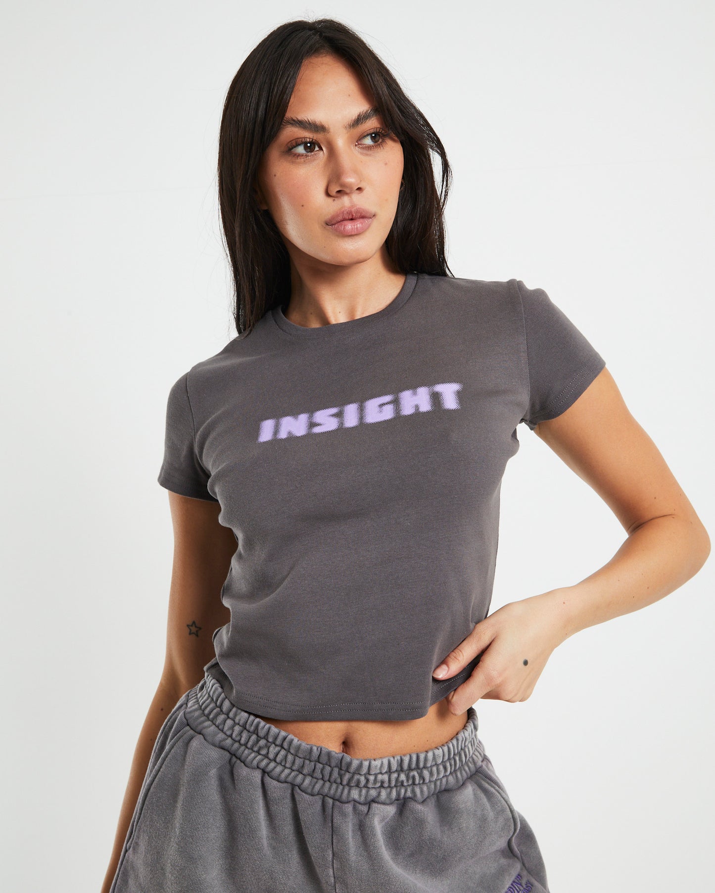 Dazed & confused Longline Tee in Charcoal