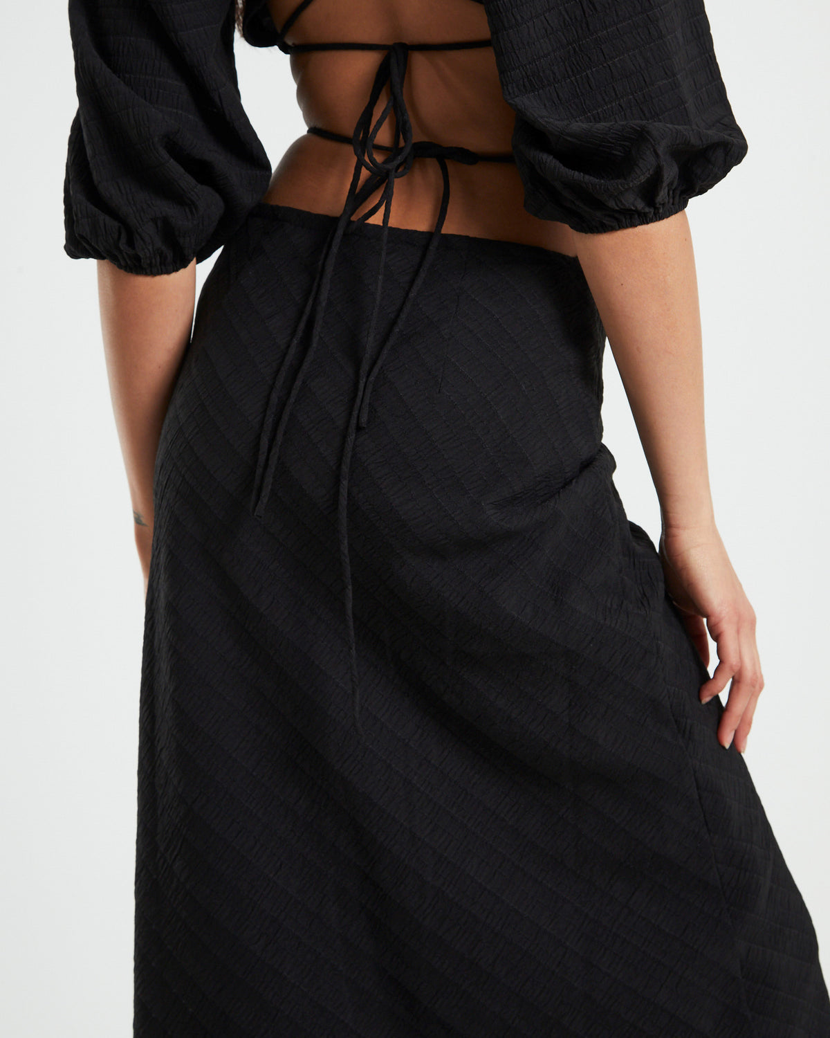 Wren Wrap Midi Skirt in Black BLACK