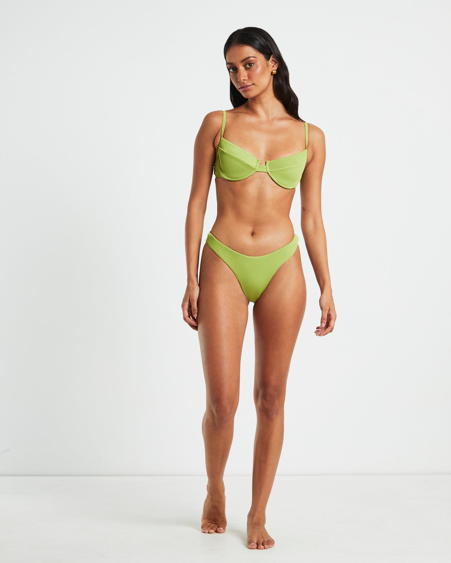 Rib Cheeky Cut Bikini Bottoms