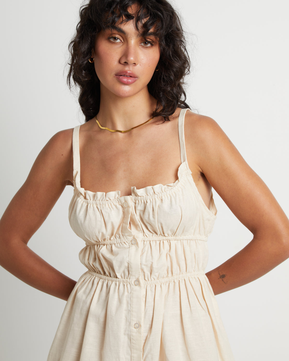 Isabella Mini Dress in Beige BEIGE