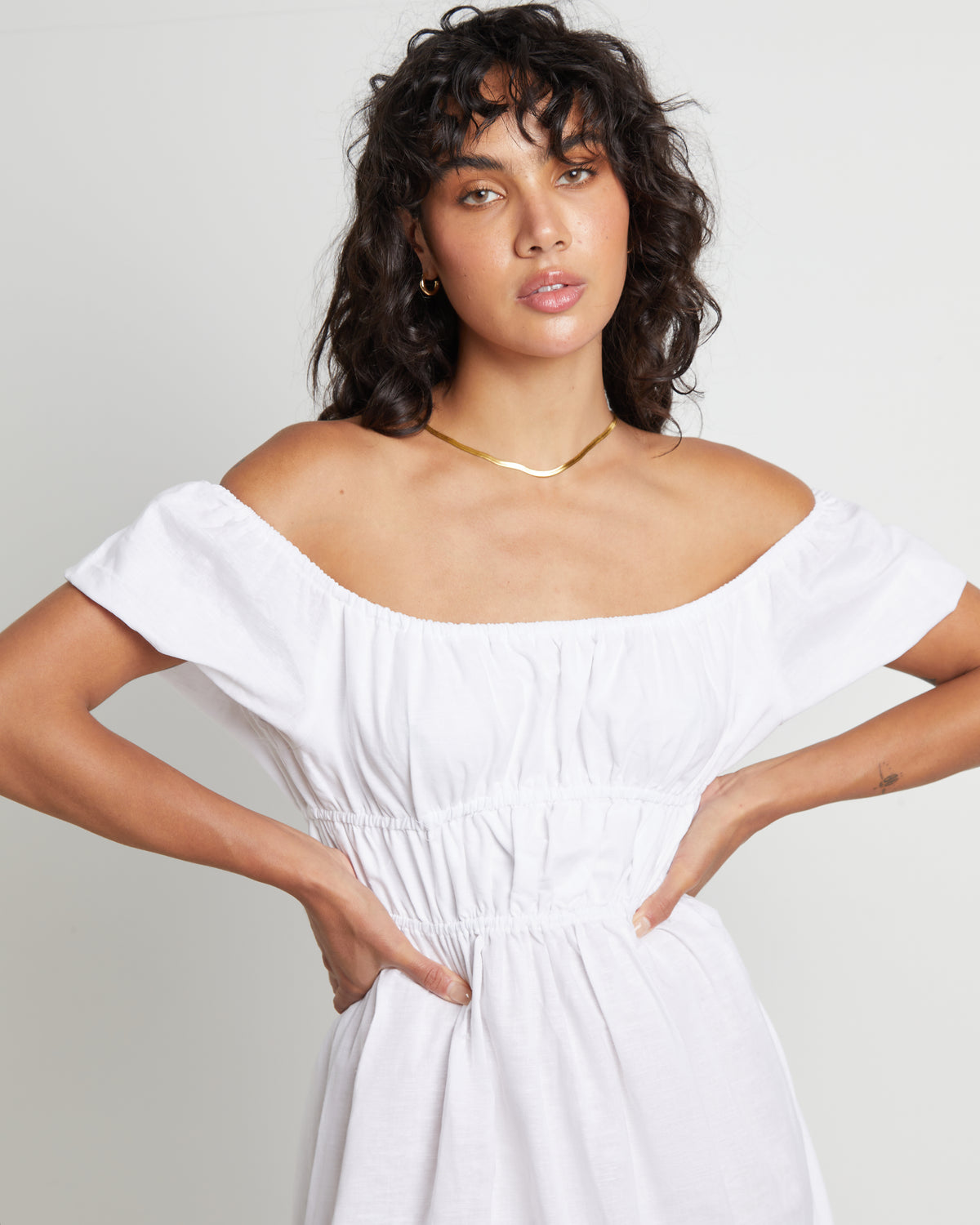 Sofia Maxi Dress in White WHITE