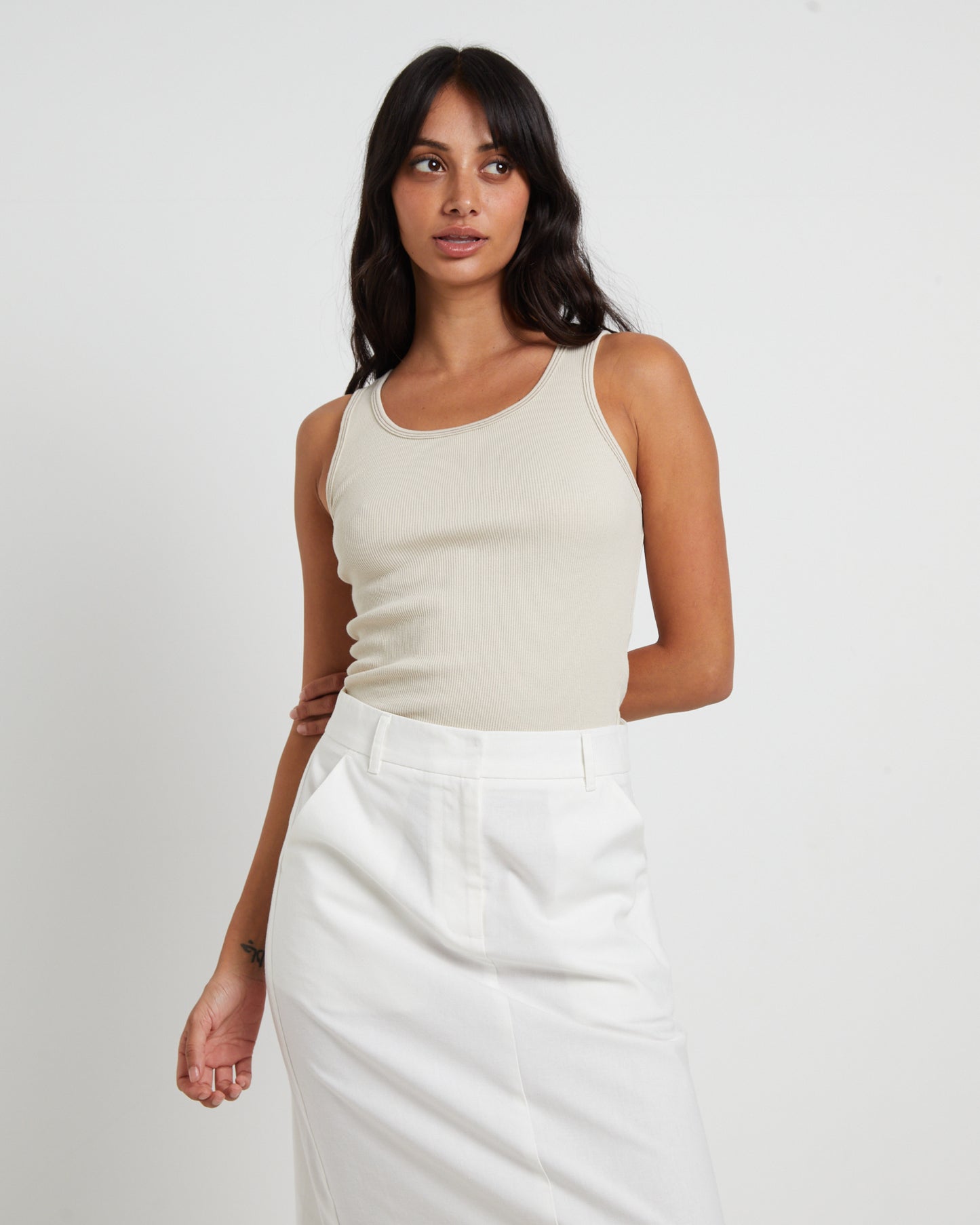 Lagoon Muscle Tank Top in Stone