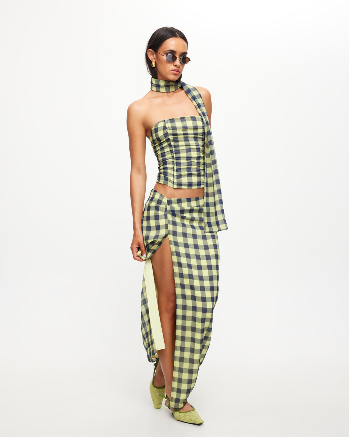 Island Bodice in Navy Check NAVY CHECK