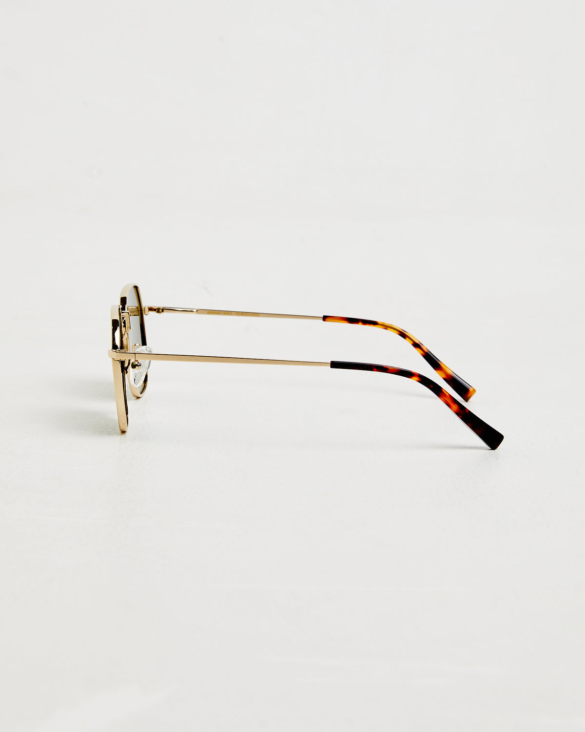 DXB Polished Sunglasses in Gold/Dark Green GOLD