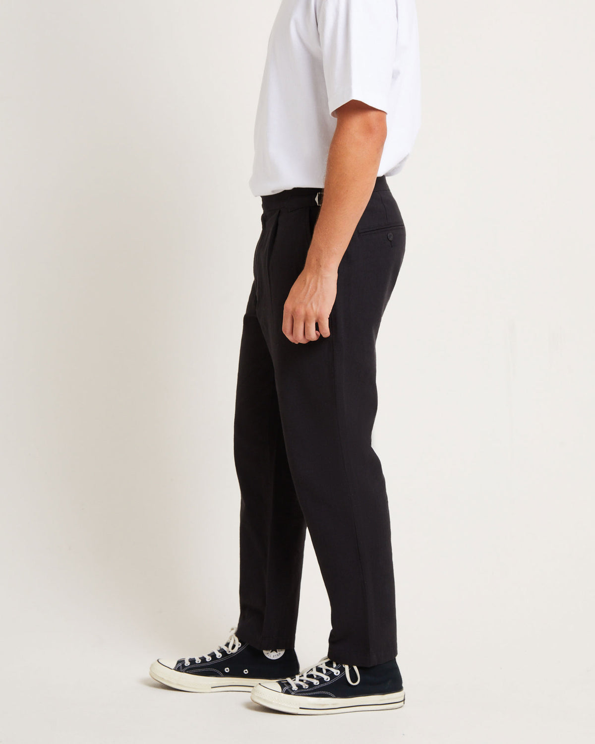Ibiza Linen Pants in Black BLACK