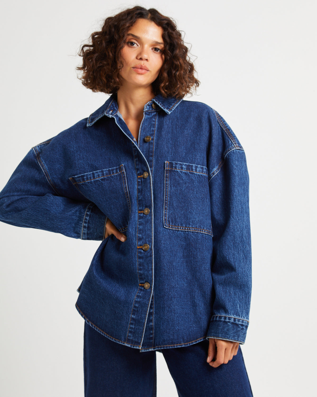 Hailey Denim Shirt Jacket INK BLUE